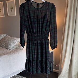 Plaid Long Sleeve Dress